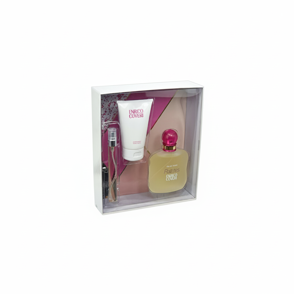 SET ENRICO COVERI PAILLETTEN EDT 50ML+HANDCREME+EDT 12ML